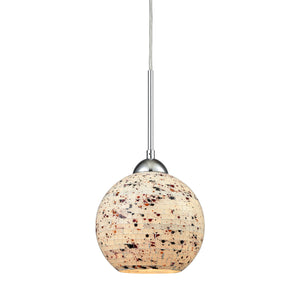 Spatter 7'' Wide 1-Light Mini Pendant - Polished Chrome with Spatter Mosaic Glass 10741/1 Elk Lighting