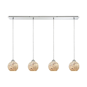 Spatter 46'' Wide 4-Light Linear Pendant - Polished Chrome with Spatter Mosaic Glass 10741/4LP Elk Lighting