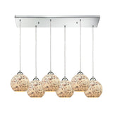 Spatter 30'' Wide 6-Light Rectangular Pendant