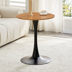 English Elm Round Faux Marble Tulip Dining Table Mid Century Pedestal Base for Compact Kitchens Wood W2920P395714