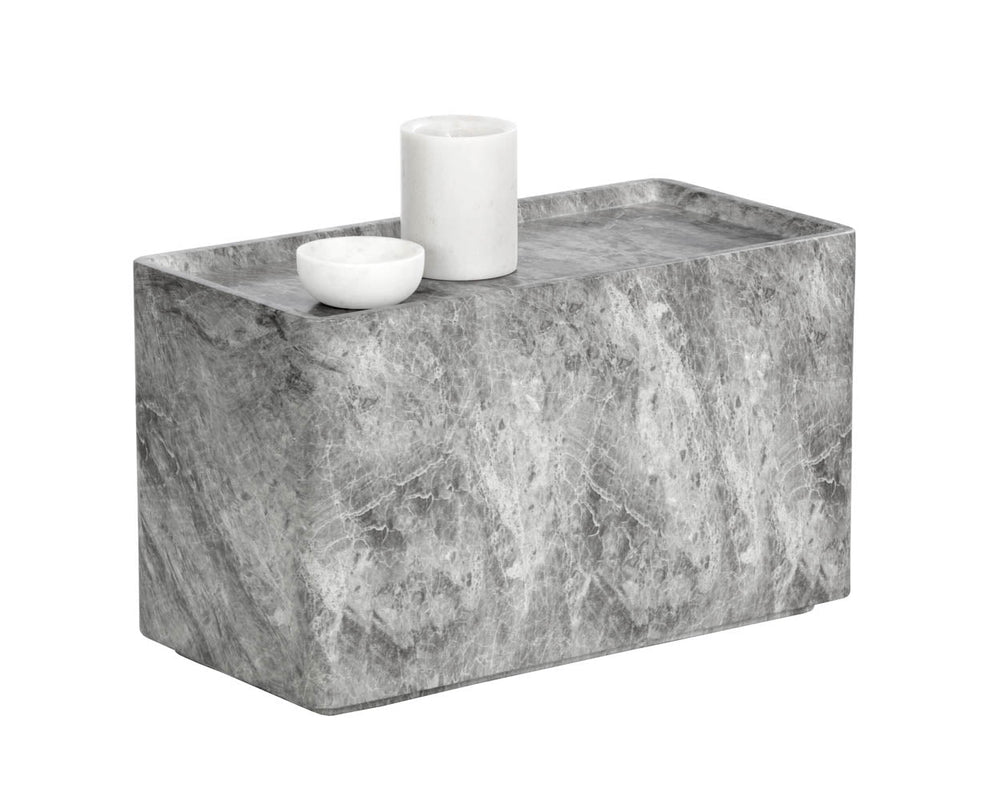 Liza Side Table - Marble Look - Grey 107471 Sunpan