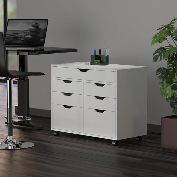 Winsome Wood Halifax 5-drawer Mobile Cabinet - Stylish Multi-storage Organizer For Home, Office & Crafts White Composite Wood 10748-winsome-wood