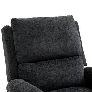 English Elm Manual Recliner Swivel Rocker Massage Chair Chenille Nursery and Living Room Seat Black N763P347287B