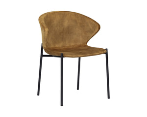 Sunpan Eric Mid-Century Upholstered Dining Chair with Black Steel Legs for Modern Rooms 107513