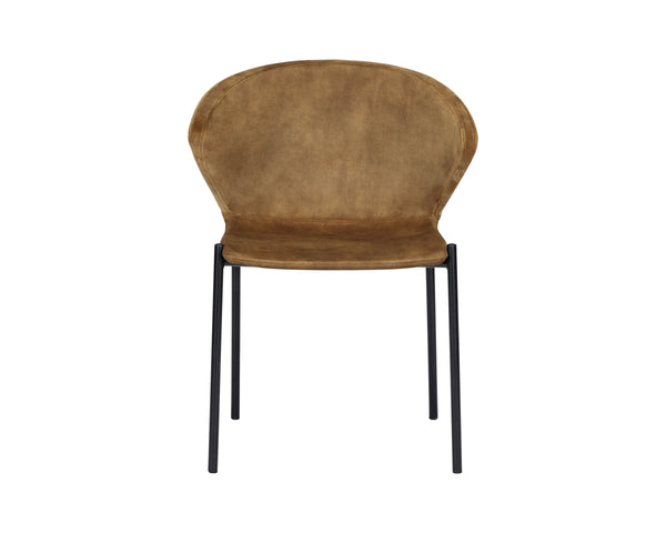 Sunpan Eric Mid-Century Upholstered Dining Chair with Black Steel Legs for Modern Rooms 107513