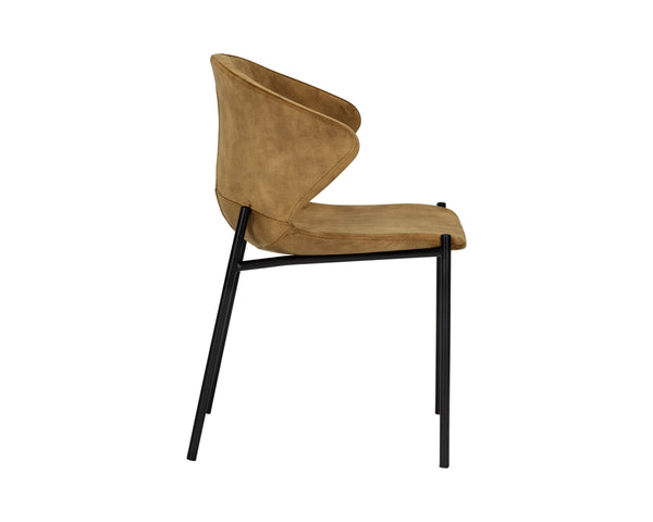 Sunpan Eric Mid-Century Upholstered Dining Chair with Black Steel Legs for Modern Rooms 107513