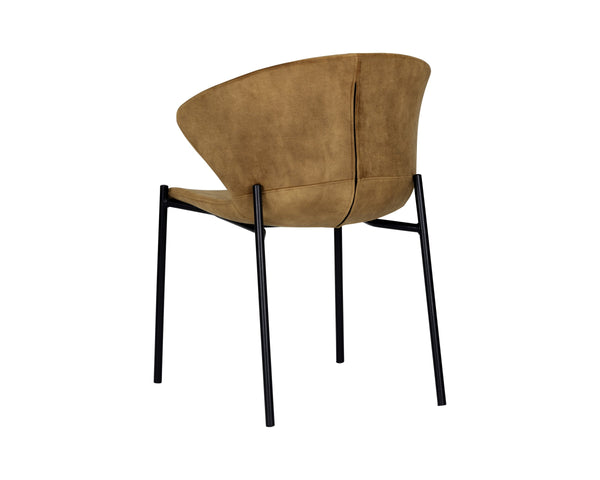 Sunpan Eric Mid-Century Upholstered Dining Chair with Black Steel Legs for Modern Rooms 107513