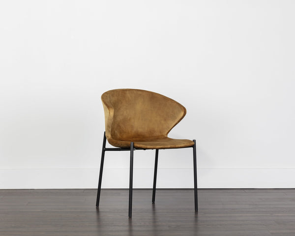 Sunpan Eric Mid-Century Upholstered Dining Chair with Black Steel Legs for Modern Rooms 107513