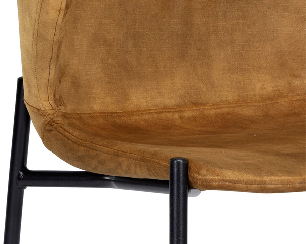 Sunpan Eric Mid-Century Upholstered Dining Chair with Black Steel Legs for Modern Rooms 107513