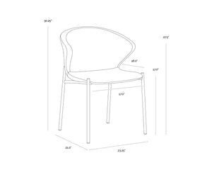 Sunpan Eric Mid-Century Upholstered Dining Chair with Black Steel Legs for Modern Rooms 107513
