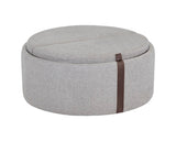 Borelli Wheeled Storage Ottoman - Belfast Heather Grey / Autumn Chestnut 107523 Sunpan