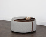 Borelli Wheeled Storage Ottoman - Belfast Heather Grey / Autumn Chestnut 107523 Sunpan