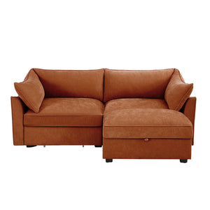 English Elm 2 Seater Sofa With Movable Ottoman And Hidden Storage - Stylish Chenille Comfort For Any Space W3041S00203