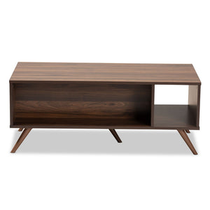 Baxton Studio Baxton Studio Naoki Stylish Two-Tone Grey and Walnut Coffee Table with Storage for Modern Living Rooms LV15CFT15140-Columbia/Dark Grey-CT