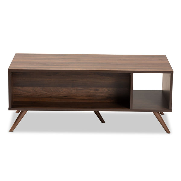 Baxton Studio Baxton Studio Naoki Stylish Two-Tone Grey and Walnut Coffee Table with Storage for Modern Living Rooms LV15CFT15140-Columbia/Dark Grey-CT