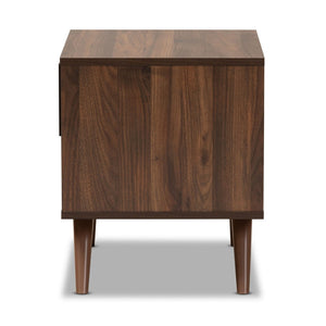 Baxton Studio Baxton Studio Naoki Nightstand - Modern Two-Tone Grey and Walnut Design with Storage Solutions LV15ST15240-Columbia/Dark Grey-NS