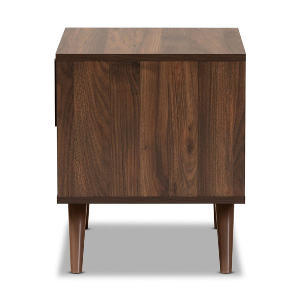Baxton Studio Baxton Studio Naoki Nightstand - Modern Two-Tone Grey and Walnut Design with Storage Solutions LV15ST15240-Columbia/Dark Grey-NS
