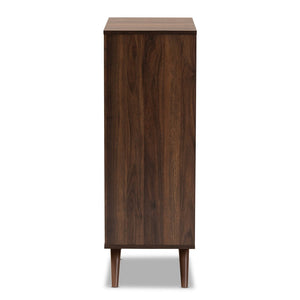Baxton Studio Baxton Modern Two-Tone Grey & Walnut Wood Shoe Cabinet - Stylish Storage for 15 Pairs of Shoes LV15SC15150-Columbia/Dark Grey-Shoe Cabinet