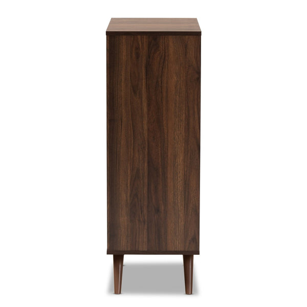 Baxton Studio Baxton Modern Two-Tone Grey & Walnut Wood Shoe Cabinet - Stylish Storage for 15 Pairs of Shoes LV15SC15150-Columbia/Dark Grey-Shoe Cabinet
