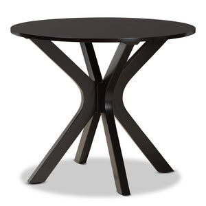 Baxton Studio Baxton Julia 5-Piece Modern Dining Set: Grey Upholstered Chairs & Dark Brown Wood Table for Elegance Julia-Grey/Dark Brown-5PC Dining Set