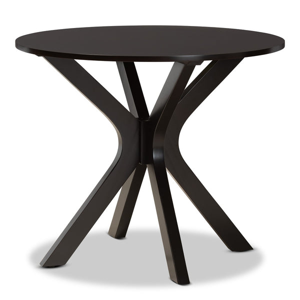 Baxton Studio Baxton Julia 5-Piece Modern Dining Set: Grey Upholstered Chairs & Dark Brown Wood Table for Elegance Julia-Grey/Dark Brown-5PC Dining Set