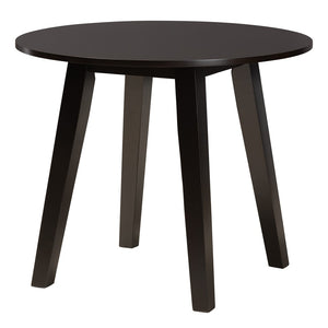 Baxton Studio Baxton Studio Brooke Modern 5-Piece Dining Set, Grey Fabric Chairs & Round Wood Table for Cozy Spaces Brooke-Grey/Dark Brown-5PC Dining Set