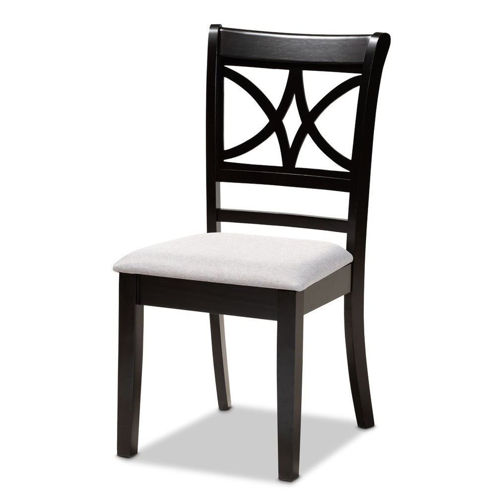 Baxton Studio Baxton Studio Modern 5-Piece Dining Set with Espresso Oak Finish and Stylish Upholstered Chairs Grey RH329C-Grey/Dark Brown-5PC Dining Set