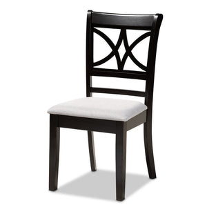 Baxton Studio Baxton Studio Modern 5-Piece Dining Set with Espresso Oak Finish and Stylish Upholstered Chairs Grey RH329C-Grey/Dark Brown-5PC Dining Set