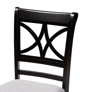 Baxton Studio Baxton Studio Modern 5-Piece Dining Set with Espresso Oak Finish and Stylish Upholstered Chairs Grey RH329C-Grey/Dark Brown-5PC Dining Set