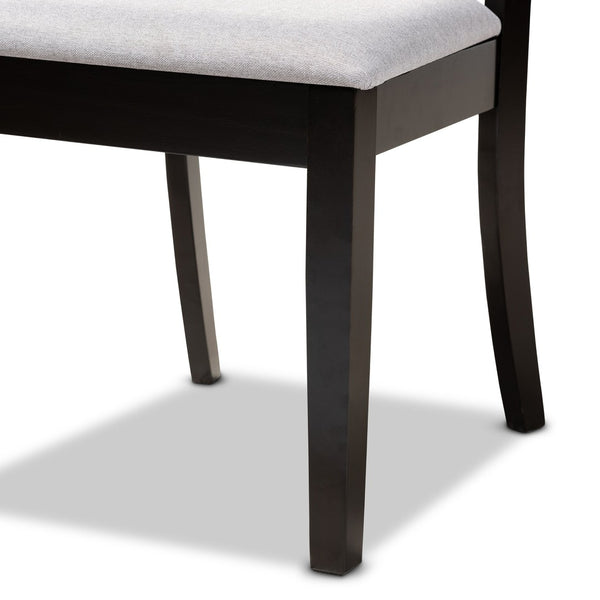 Baxton Studio Baxton Studio Modern 5-Piece Dining Set with Espresso Oak Finish and Stylish Upholstered Chairs Grey RH329C-Grey/Dark Brown-5PC Dining Set