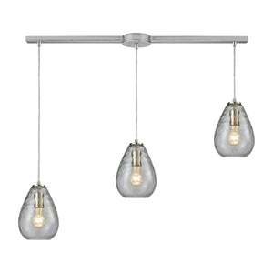 Lagoon 36'' Wide 3-Light Slim Linear Pendant - Satin Nickel with Clear 10760/3L Elk Lighting