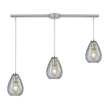 Lagoon 36'' Wide 3-Light Slim Linear Pendant - Satin Nickel with Clear 10760/3L Elk Lighting