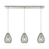 Lagoon 36'' Wide 3-Light Linear Pendant - Satin Nickel with Clear 10760/3LP Elk Lighting