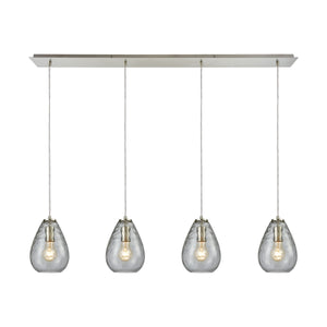 Lagoon 46'' Wide 4-Light Linear Pendant - Satin Nickel with Clear 10760/4LP Elk Lighting