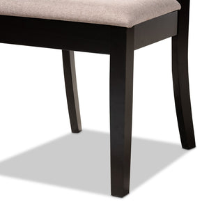 Baxton Studio Baxton Studio Modern 5-Piece Dining Set with Espresso Oak Finish and Stylish Upholstered Chairs Clarke Sand RH329C-Sand/Dark Brown-5PC Dining Set