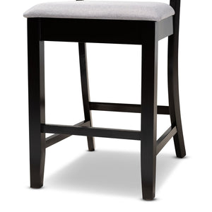 Baxton Studio Baxton Studio Modern Counter Height Pub Chair Set with Elegant Upholstered Seats and Espresso Finish Grey RH329P-Grey/Dark Brown-PC