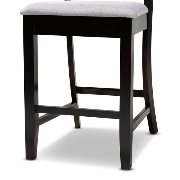 Baxton Studio Baxton Studio Modern Counter Height Pub Chair Set with Elegant Upholstered Seats and Espresso Finish Grey RH329P-Grey/Dark Brown-PC