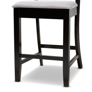 Baxton Studio Baxton Studio Chandler Modern 5-Piece Counter Height Pub Dining Set with Espresso Wood Finish Grey RH329P-Grey/Dark Brown-5PC Pub Set