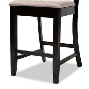 Baxton Studio Baxton Studio Modern Counter Height Pub Chair Set with Elegant Upholstered Seats and Espresso Finish Sand RH329P-Sand/Dark Brown-PC