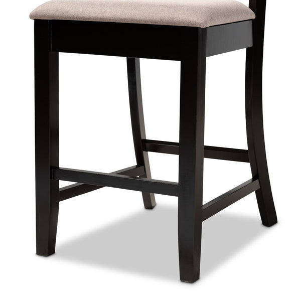Baxton Studio Baxton Studio Modern Counter Height Pub Chair Set with Elegant Upholstered Seats and Espresso Finish Sand RH329P-Sand/Dark Brown-PC