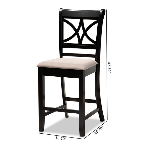 Baxton Studio Baxton Studio Modern Counter Height Pub Chair Set with Elegant Upholstered Seats and Espresso Finish Sand RH329P-Sand/Dark Brown-PC