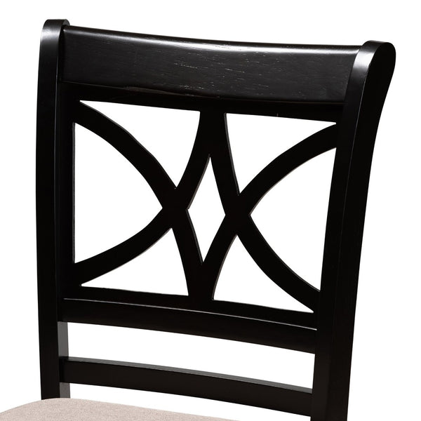 Baxton Studio Baxton Studio Chandler Modern 5-Piece Counter Height Pub Dining Set with Espresso Wood Finish Sand RH329P-Sand/Dark Brown-5PC Pub Set