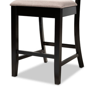 Baxton Studio Baxton Studio Chandler Modern 5-Piece Counter Height Pub Dining Set with Espresso Wood Finish Sand RH329P-Sand/Dark Brown-5PC Pub Set