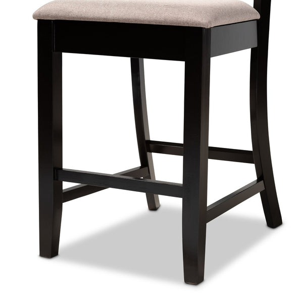 Baxton Studio Baxton Studio Chandler Modern 5-Piece Counter Height Pub Dining Set with Espresso Wood Finish Sand RH329P-Sand/Dark Brown-5PC Pub Set