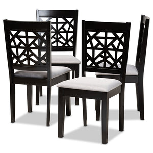 Baxton Studio Baxton Studio Jackson 4-Piece Dining Chair Set - Modern Grey Fabric & Espresso Wood for Stylish Comfort RH310C-Grey/Dark Brown-DC-4PK
