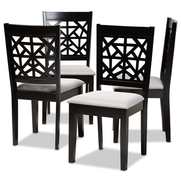Baxton Studio Baxton Studio Jackson 4-Piece Dining Chair Set - Modern Grey Fabric & Espresso Wood for Stylish Comfort RH310C-Grey/Dark Brown-DC-4PK