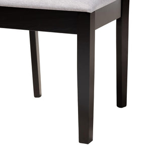 Baxton Studio Baxton Studio Felice Modern 5-Piece Dining Set - Grey Fabric & Dark Brown Wood, Stylish & Durable Felice-Grey/Dark Brown-5PC Dining Set