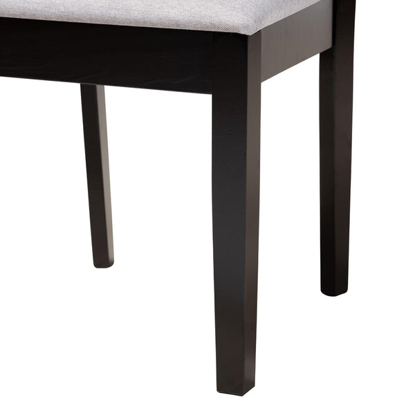 Baxton Studio Baxton Studio Felice Modern 5-Piece Dining Set - Grey Fabric & Dark Brown Wood, Stylish & Durable Felice-Grey/Dark Brown-5PC Dining Set