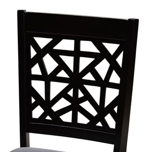 Baxton Studio Baxton Studio Jackson 4-Piece Dining Chair Set - Modern Grey Fabric & Espresso Wood for Stylish Comfort RH310C-Grey/Dark Brown-DC-4PK