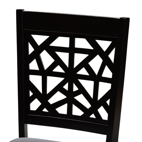 Baxton Studio Baxton Studio Jackson 4-Piece Dining Chair Set - Modern Grey Fabric & Espresso Wood for Stylish Comfort RH310C-Grey/Dark Brown-DC-4PK